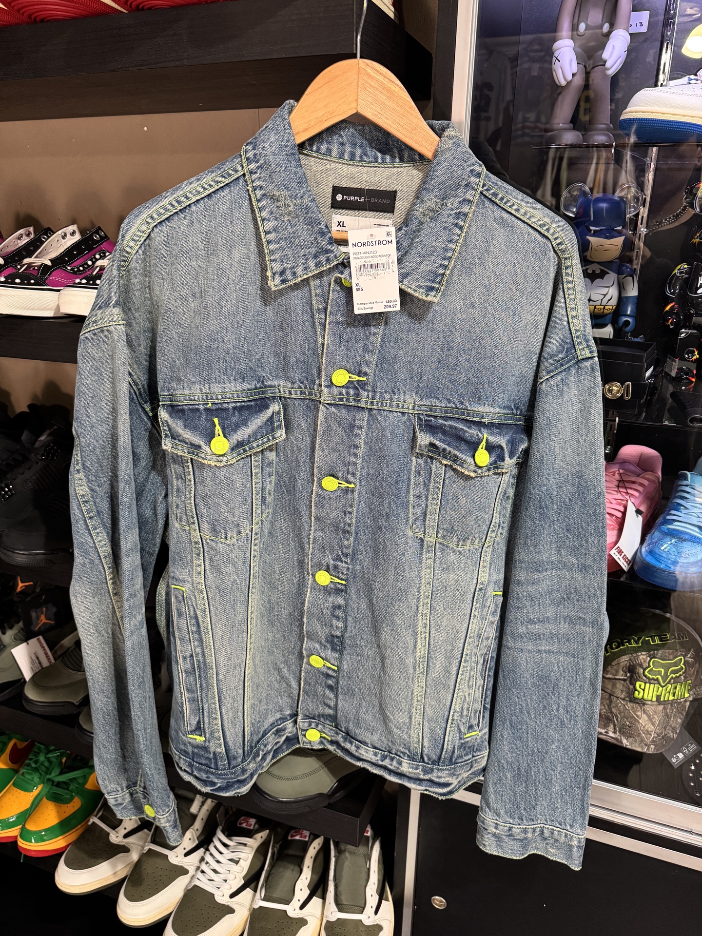 Purple Brand Blue Denim Jacket Neon Acc
