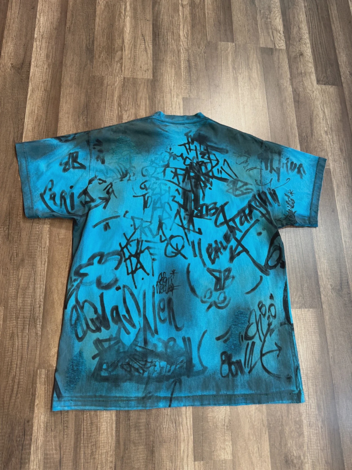 Balenciaga Blue Grafitti  Tee • Brand New [0485] - photo 2