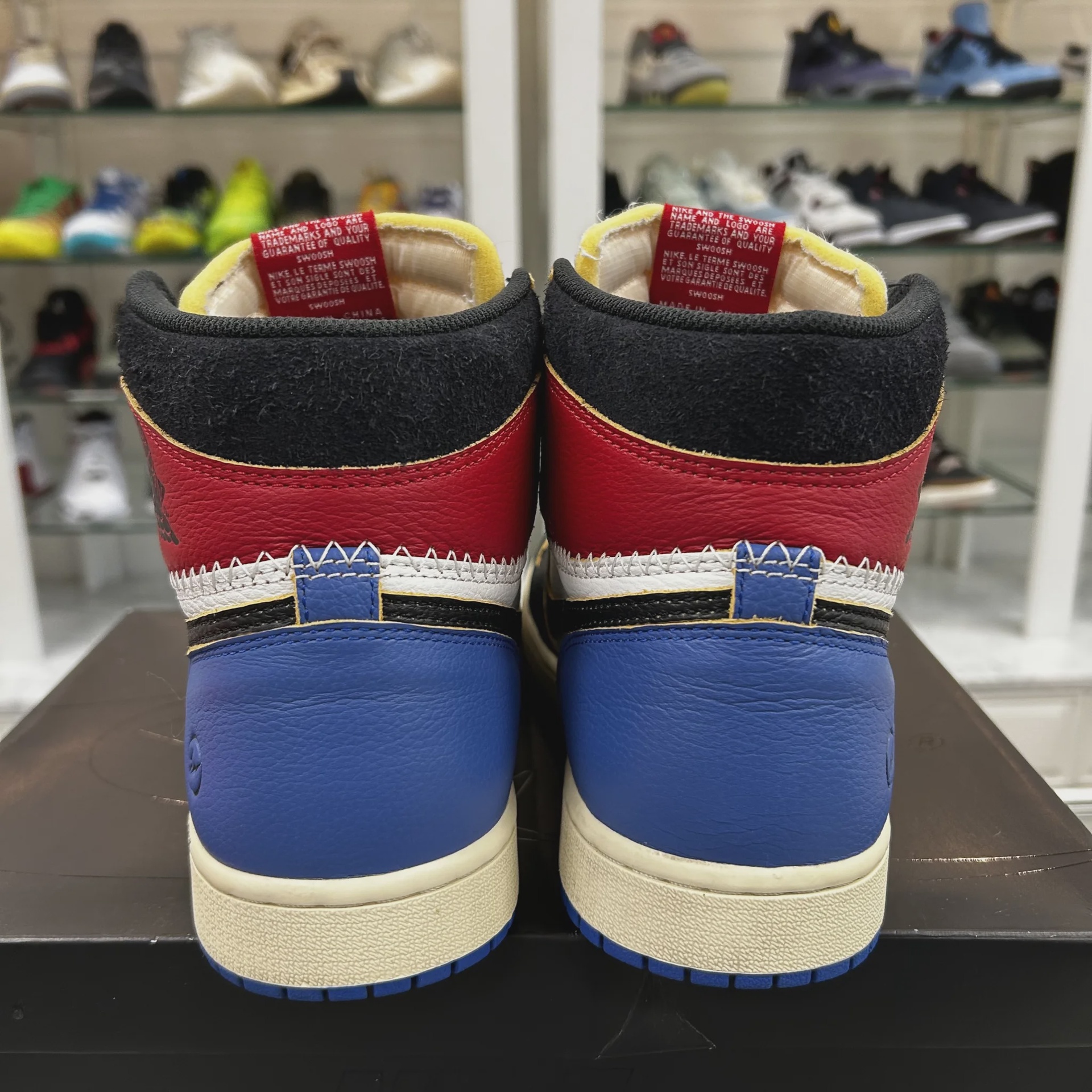 Air Jordan 1 Retro High Original SP Fragment  x Union LA Varsity Red Sport Royal Blue • Pre-Owned [8359] - photo 3