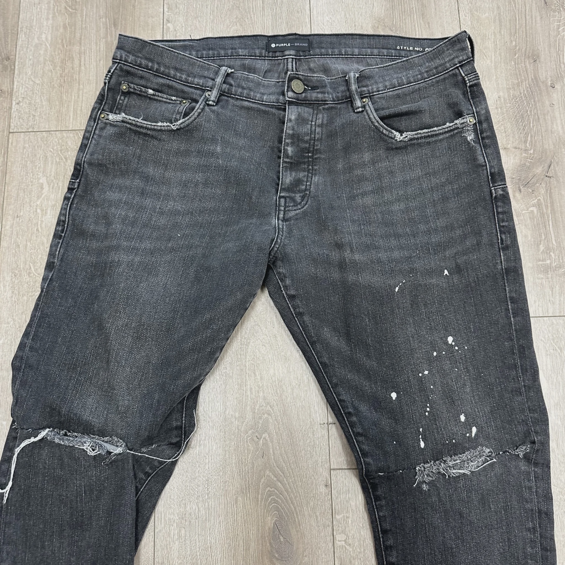 Purple Brand Over Spray Pants Black • Pre-Owned [7940] - photo 5