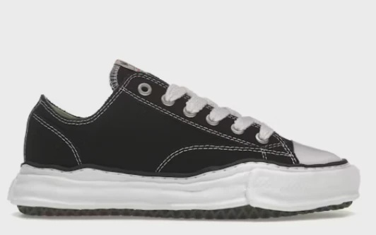 Maison Mihara Yasuhiro Peterson Original Sole Canvas Low Black • Brand New [0223]