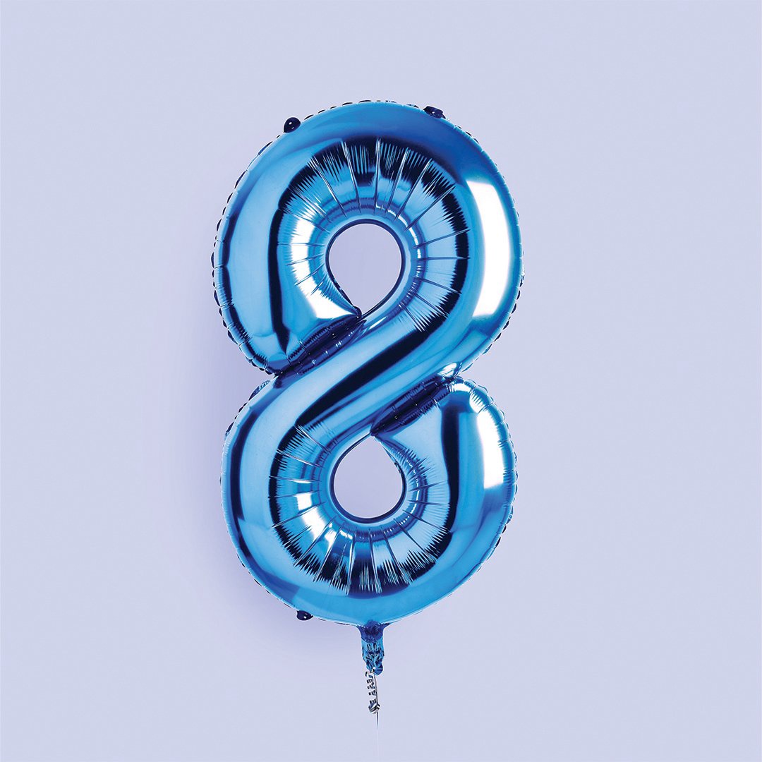 Hootyballoo - Blue Number Foil 34" Balloon