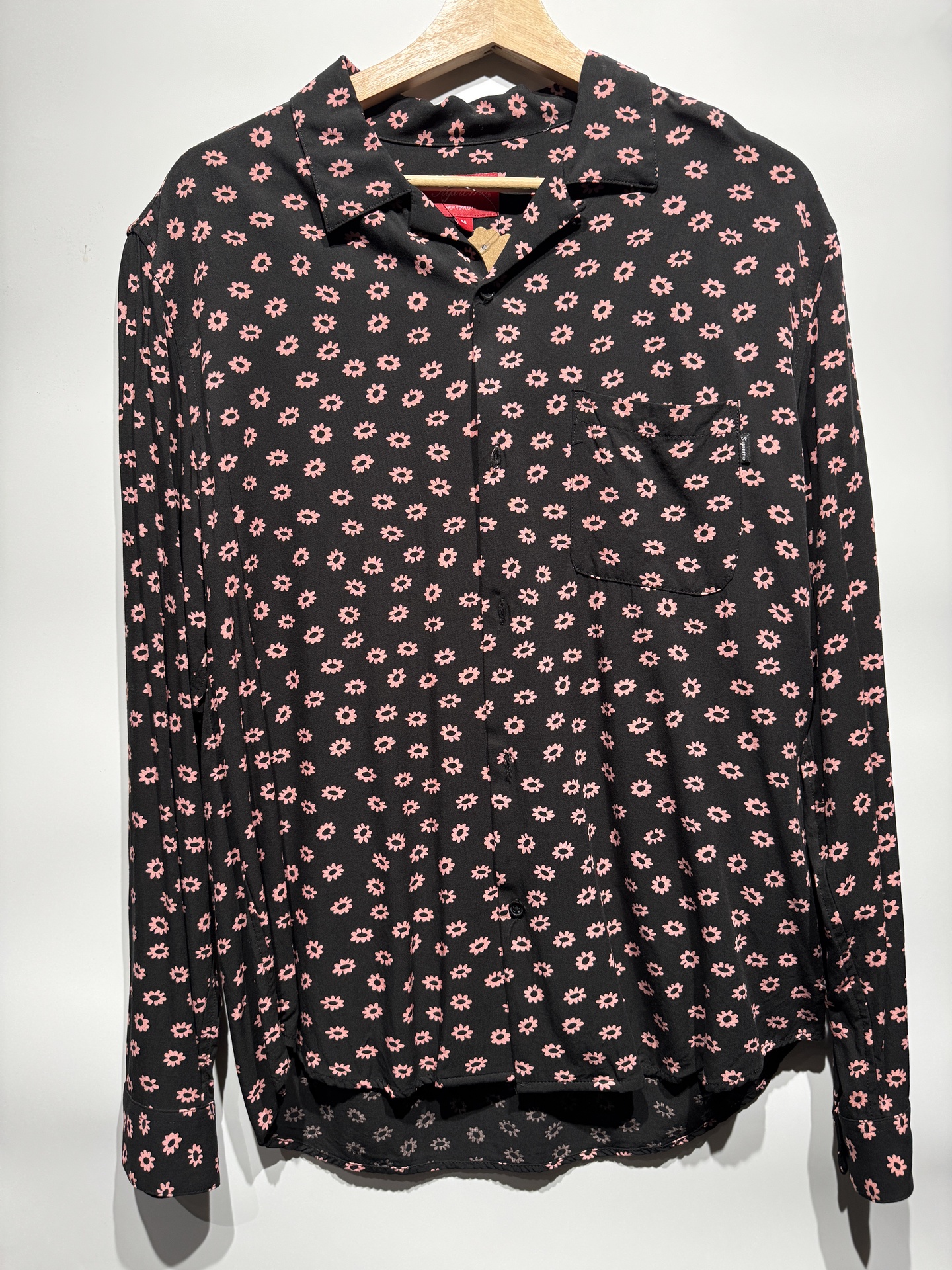 Supreme Flowers L/S Rayon Shirt Black