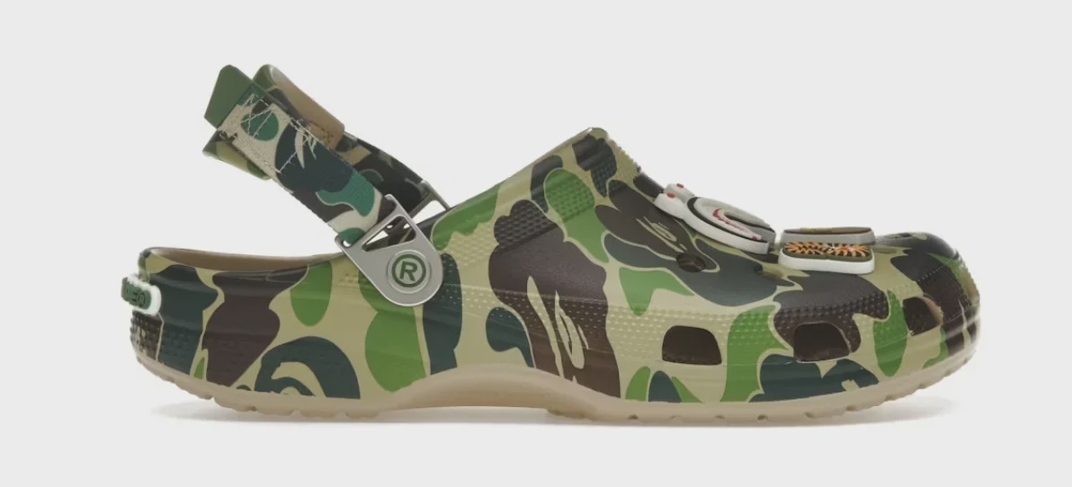 A Bathing Ape Crocs Classic Clog A Bathing Ape ABC Camo Green - Size US M 11