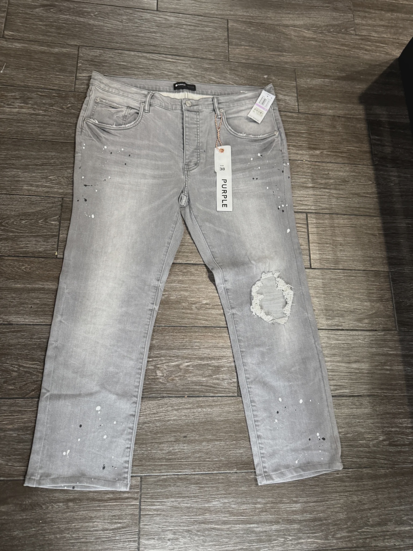 Purple  Grey Painted Jeans Sz 38 • Brand New [6729] - photo 1