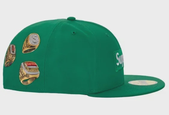 Supreme Rings Box Logo New Era 59Fifty Fitted Hat Green • Brand New [6755] - photo 3