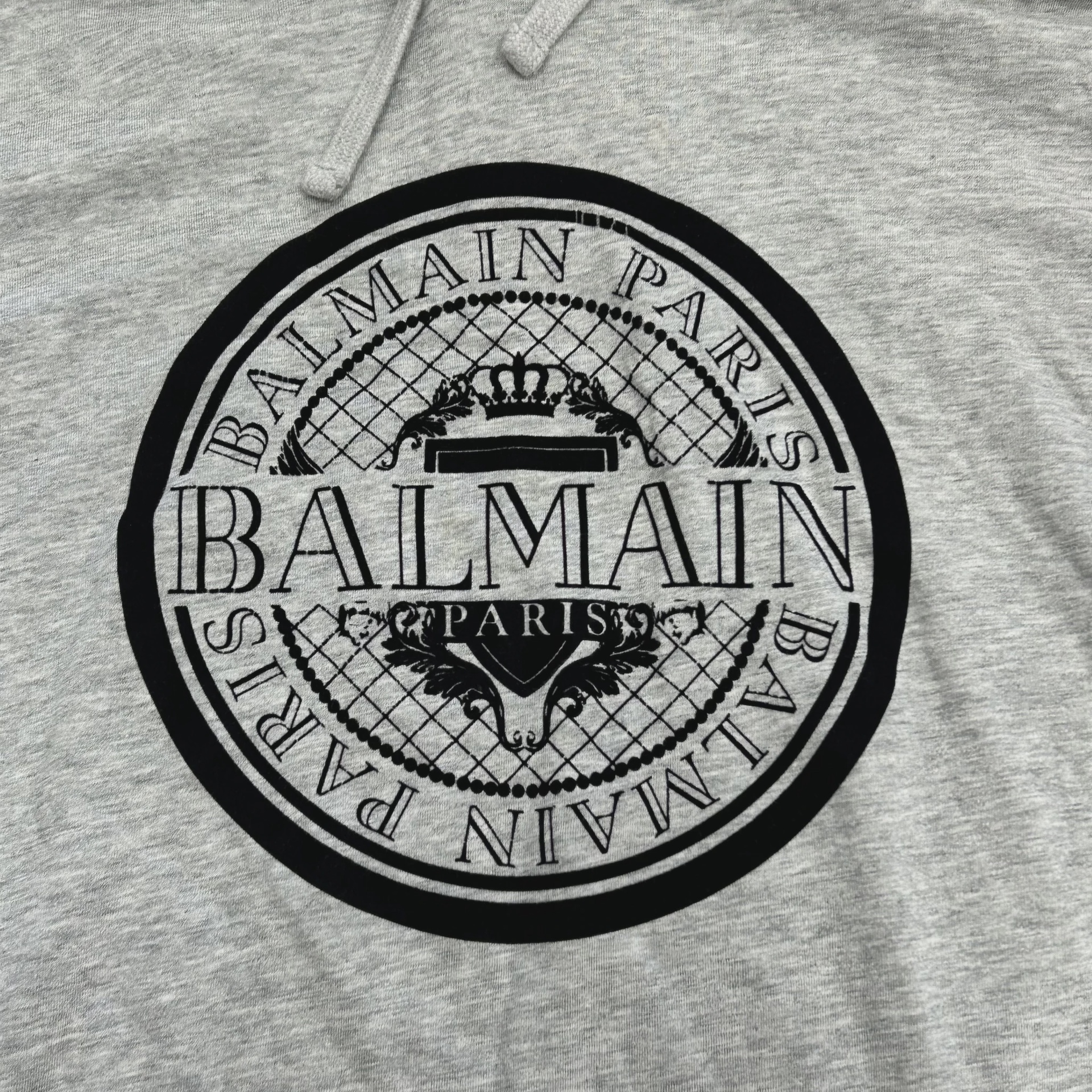 Balmain Grey Coin Logo Hoodie • Pre-Owned [9964] 6