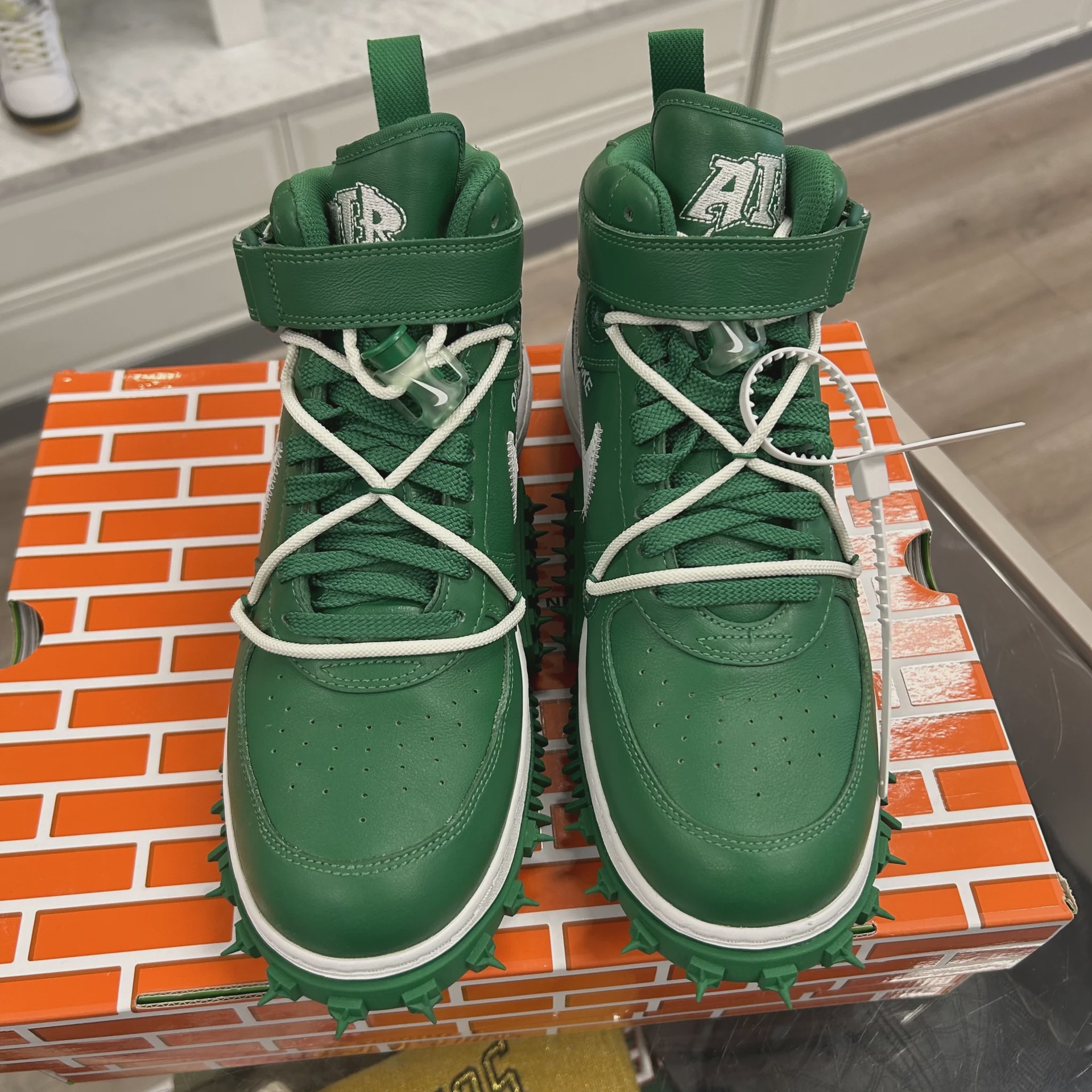Nike Air Force 1 Mid Off-White Pine Green • Pre-Owned [6350] - photo 3