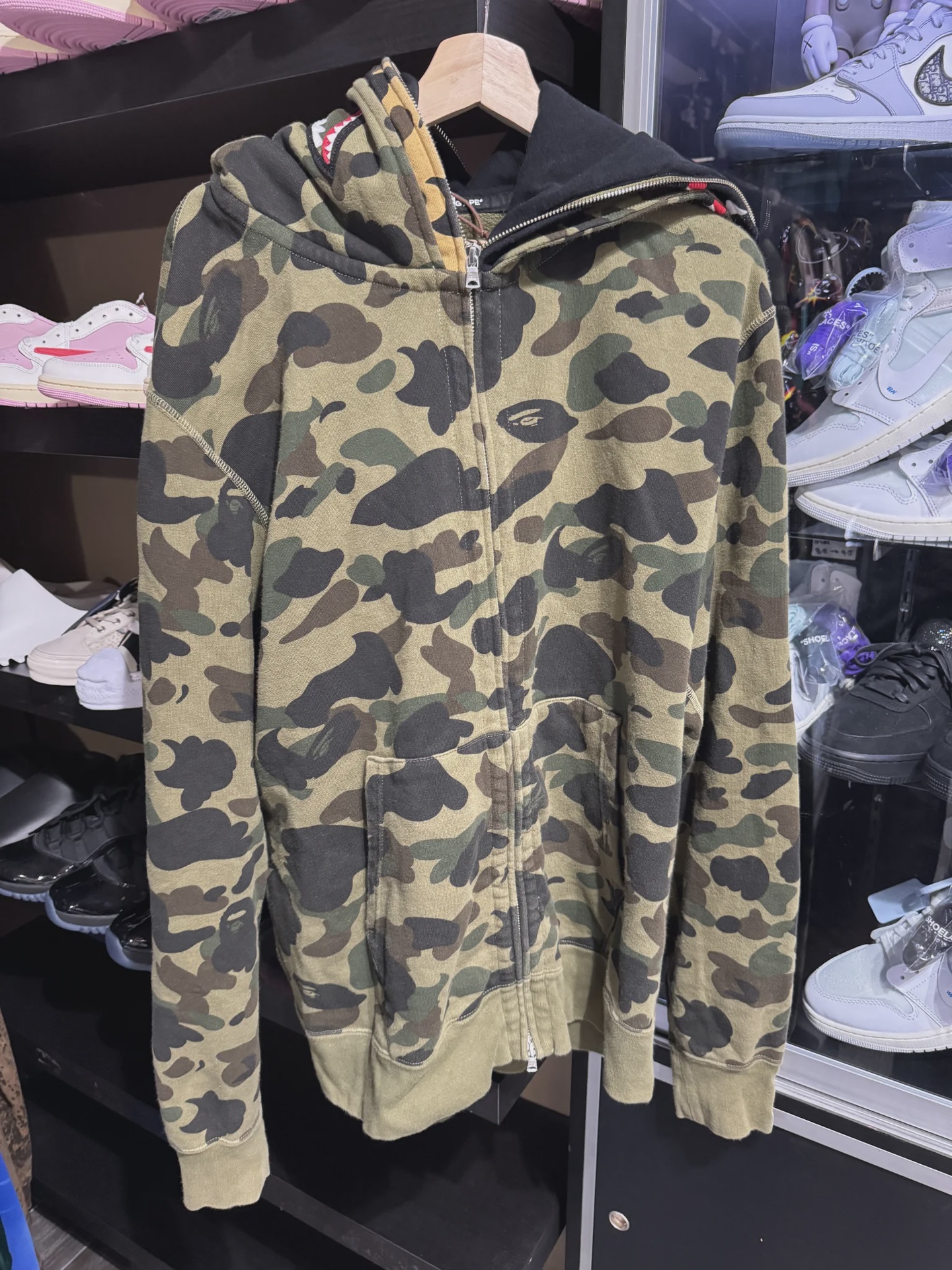 BAPE BAPE Double Shark Full Zip Hoodie Camo 2XL - Size XXL