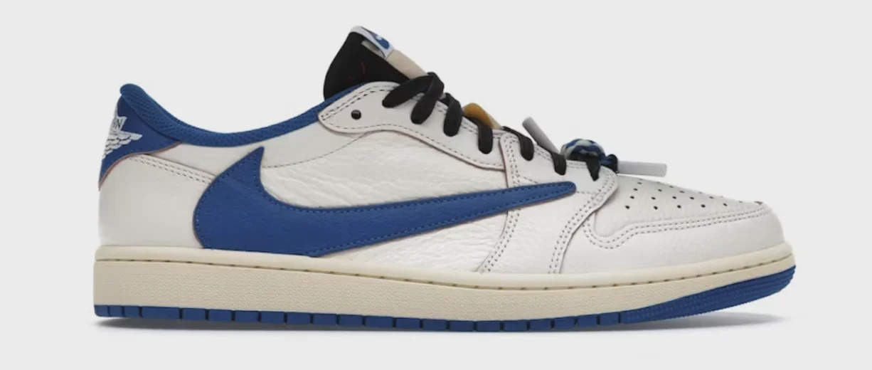 Jordan Jordan 1 Retro Low OG SP Fragment x Travis Scott Sail Military Blue - Size US M 11.5