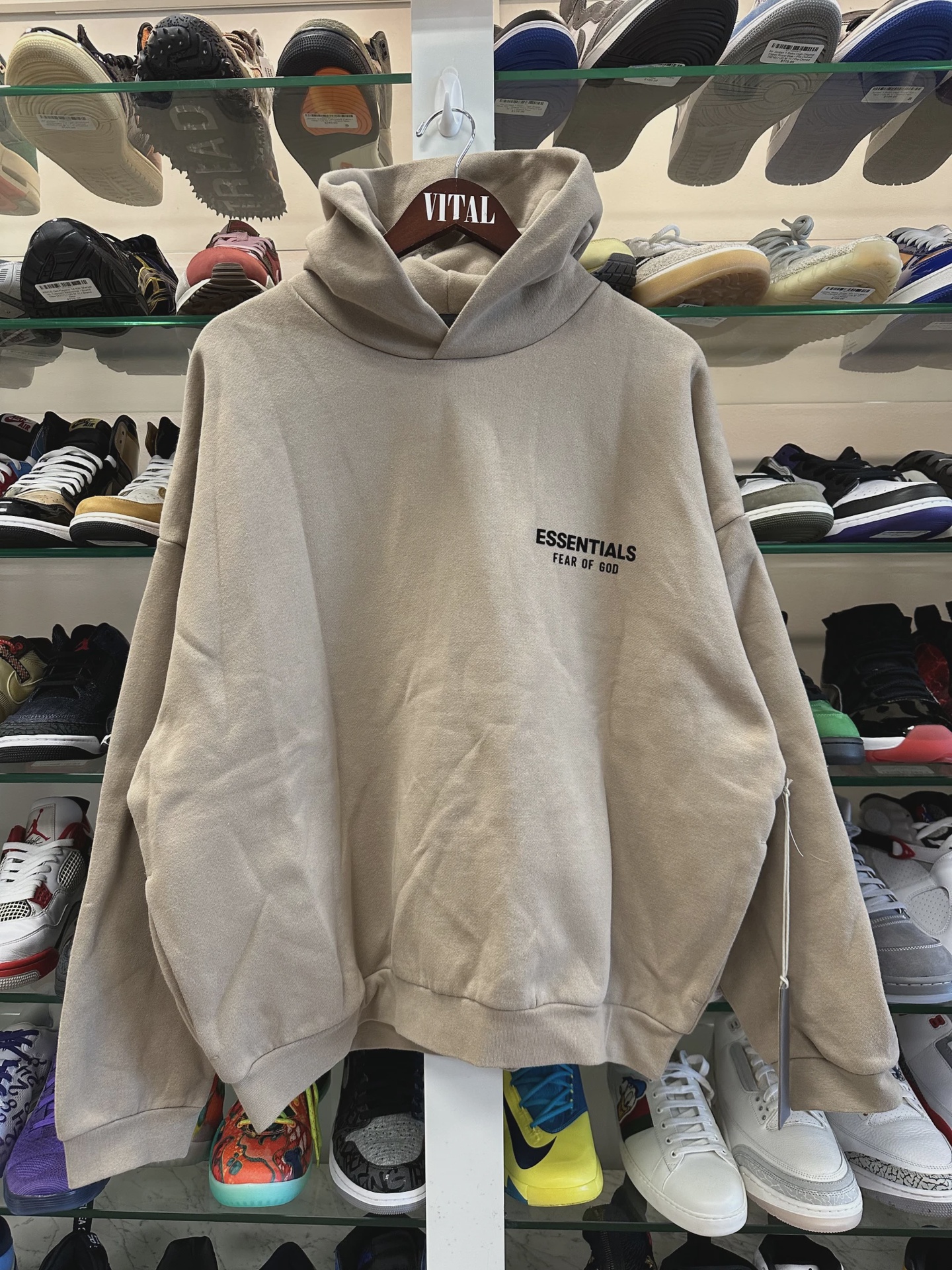 Essentials Tan hoodie • Brand New [8890]