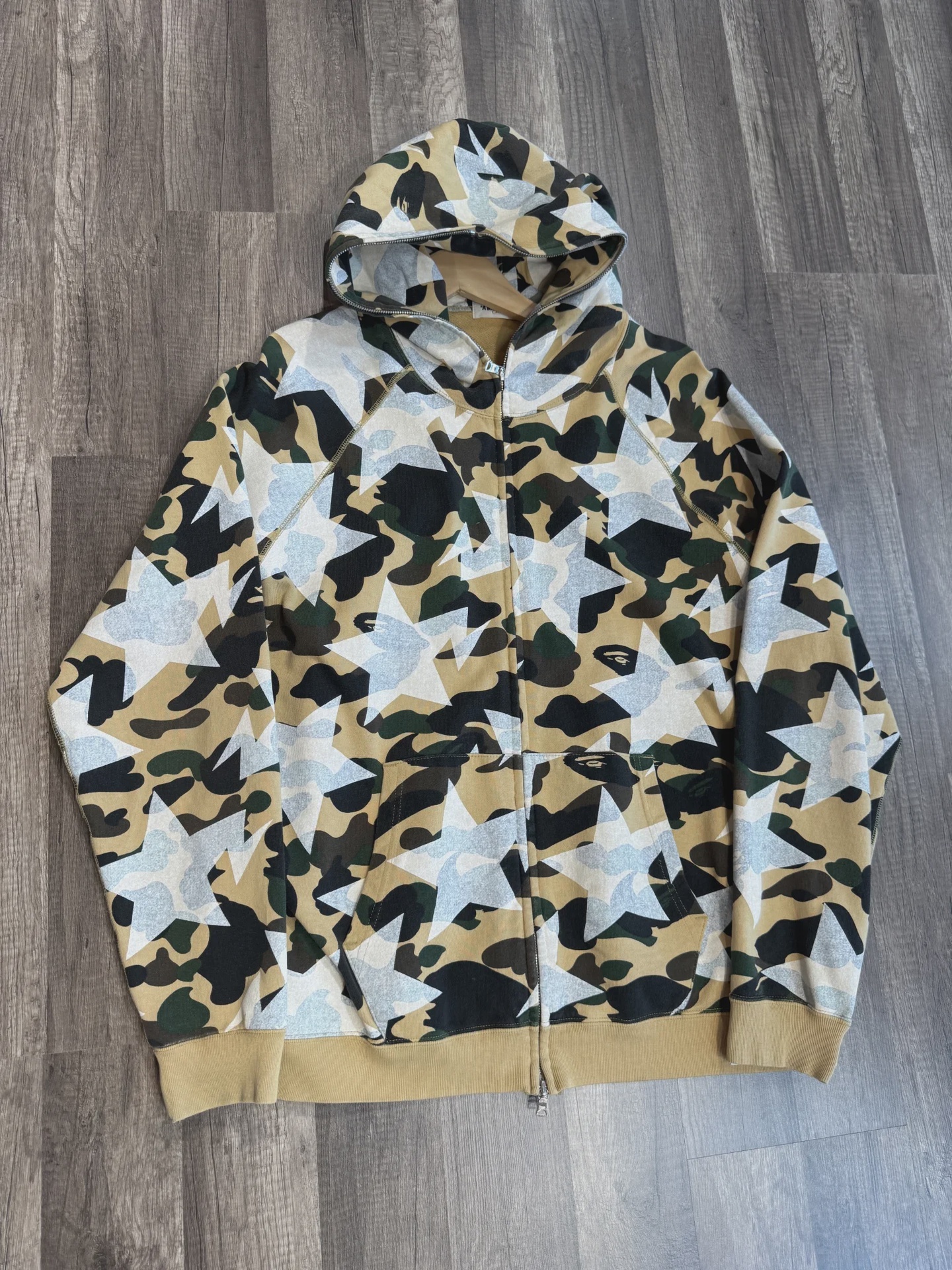 BAPE BAPE STA Full Zip Hoodie 1st Camo Yellow L - Size L