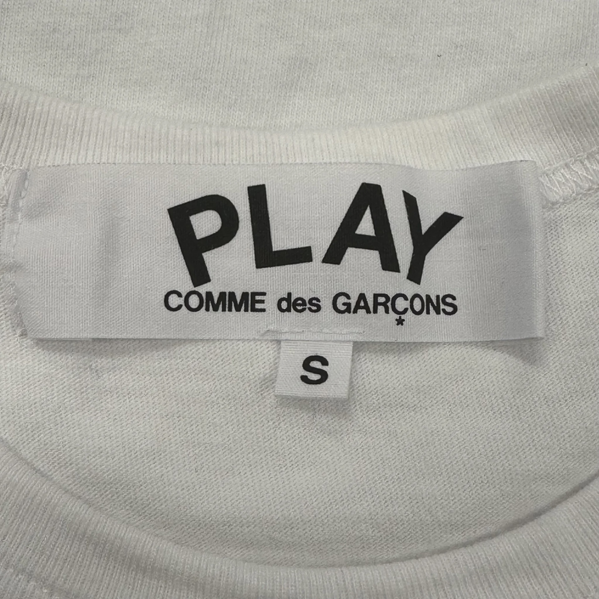 CDG Play Blue Eyes Black Heart T-Shirt White • Pre-Owned [2992] - photo 2