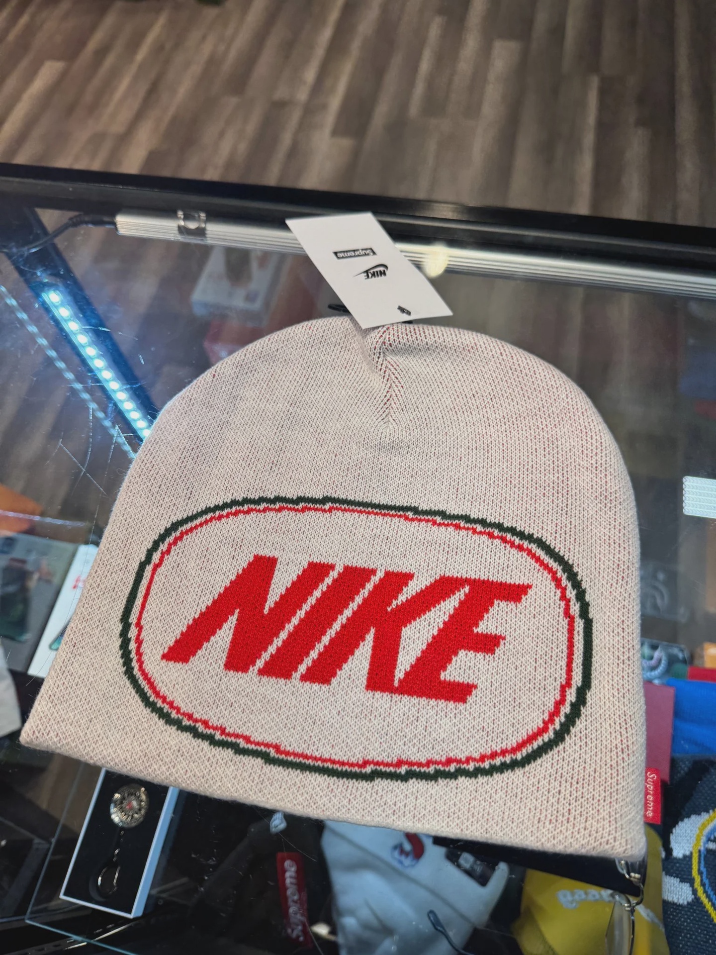 Supreme Supreme Nike Green Red Beanie - Size One Size