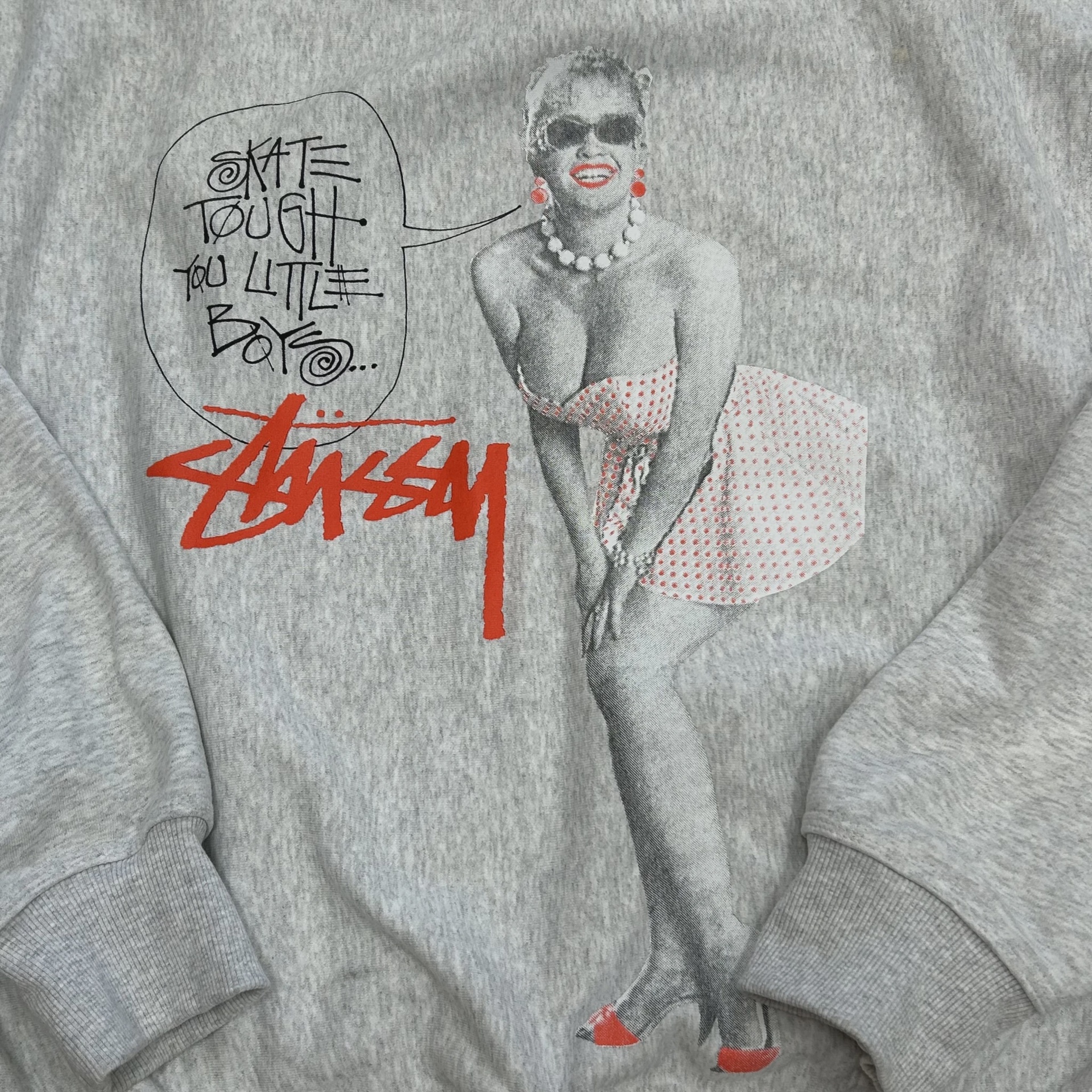 Stussy Skate Tough Hoodie Zip Up 'Ash Heather'  • Pre-Owned [4896] 2