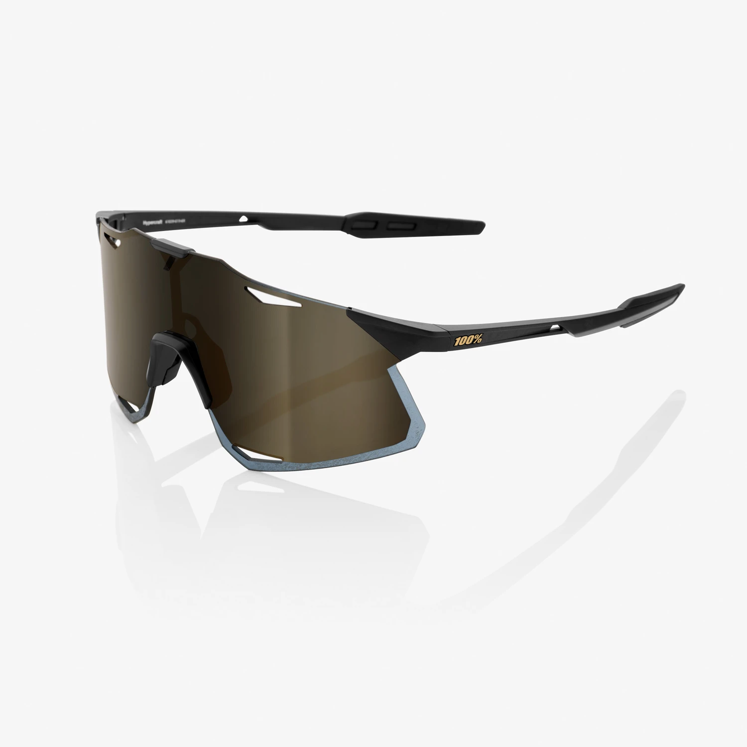 Hypercraft - Matte Black, Soft Gold Mirror Lens.