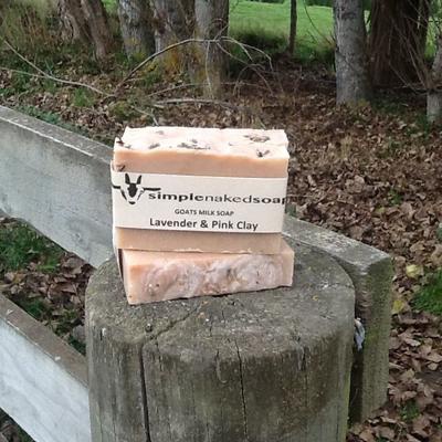 GOATS MILK SOAP - LAVENDER & PINK CLAY