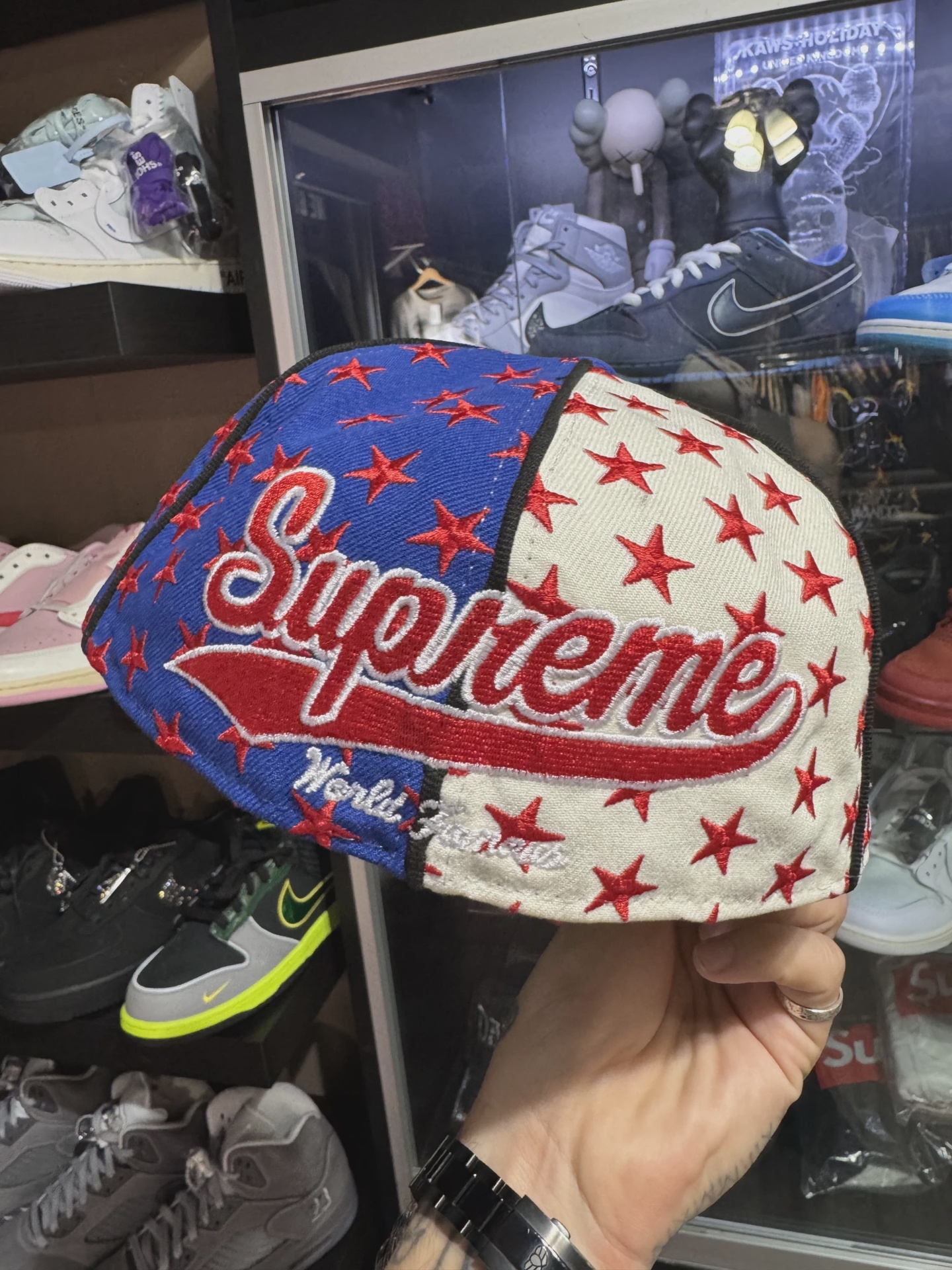 Supreme x Mitchell & Ness Teams New Era Royal Fitted Cap size 7 1/4 • Brand New [4427] 4