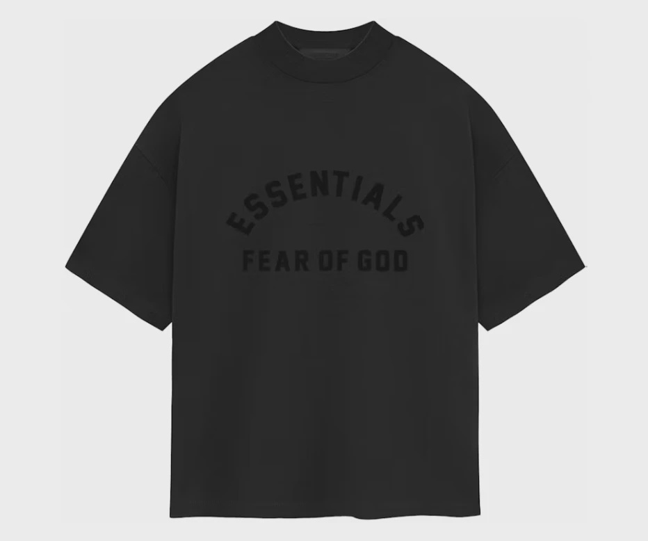 Fear of God Essentials Heavy Jersey Crewneck Tee Jet Black • Brand New [2439]