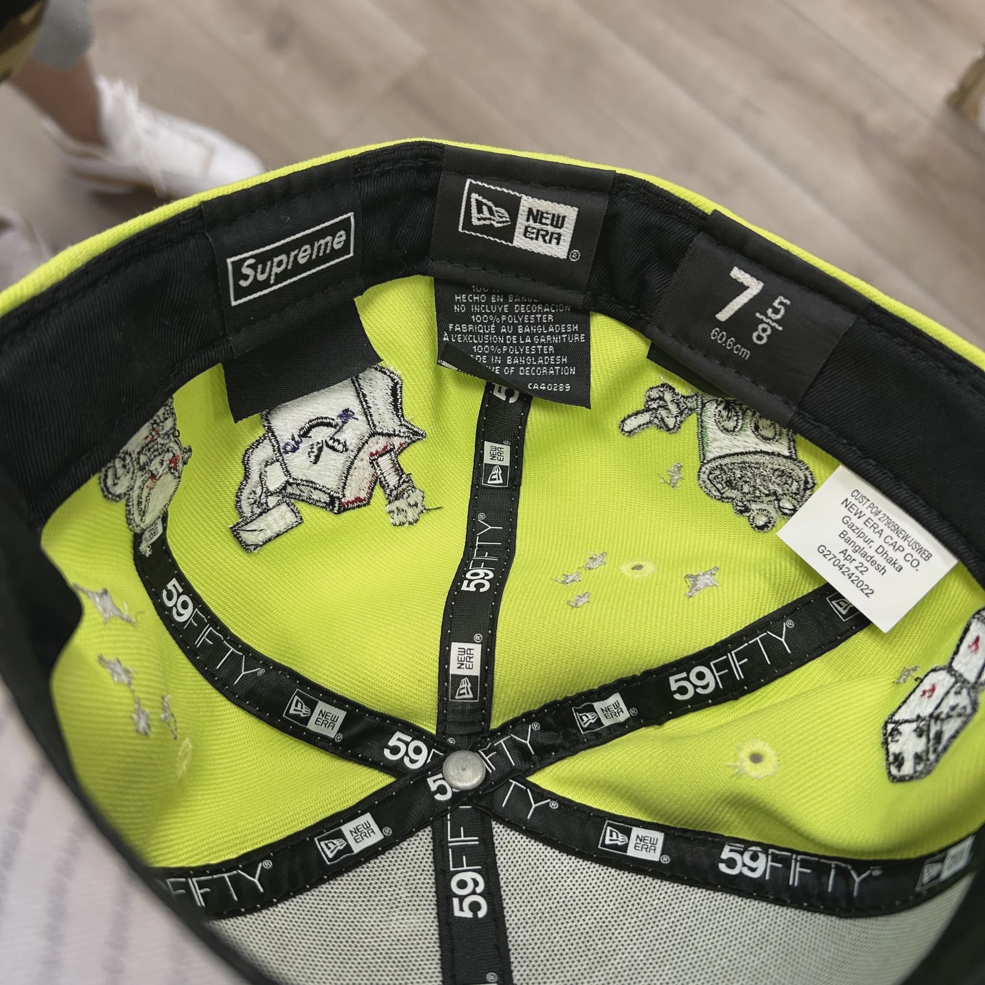 Supreme Characters S Logo New Era fitted hat Neon Green • Brand New [6865] - photo 6