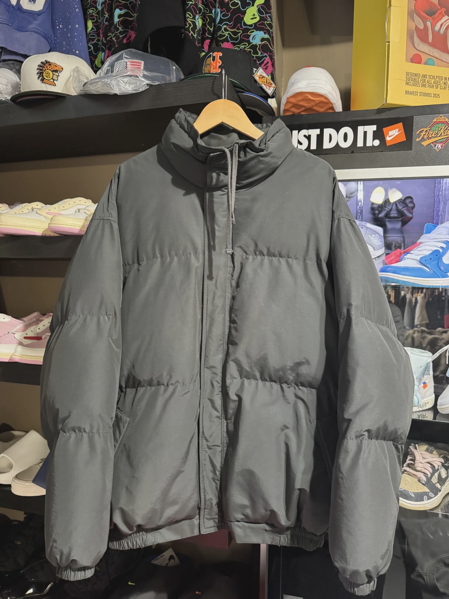 Essentials Essentials Black Puffer Jacket XL - Size XL