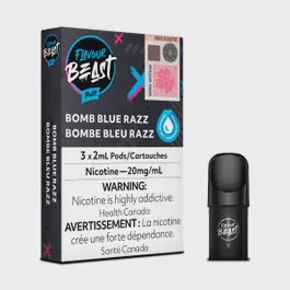 BOMB BLUE RAZZ - FLAVOUR BEAST POD PACK 3PK
