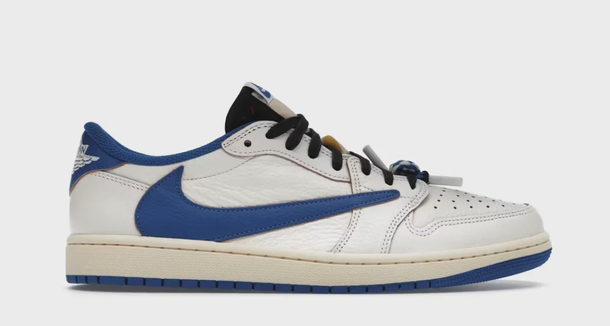 Jordan Jordan 1 Retro Low OG SP Fragment x Travis Scott Sail Military Blue - Size US M 8.5