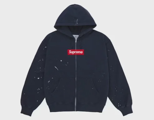 Supreme Supreme MM6 Maison Margiela Box Logo Zip Up Hooded Sweatshirt - Size L