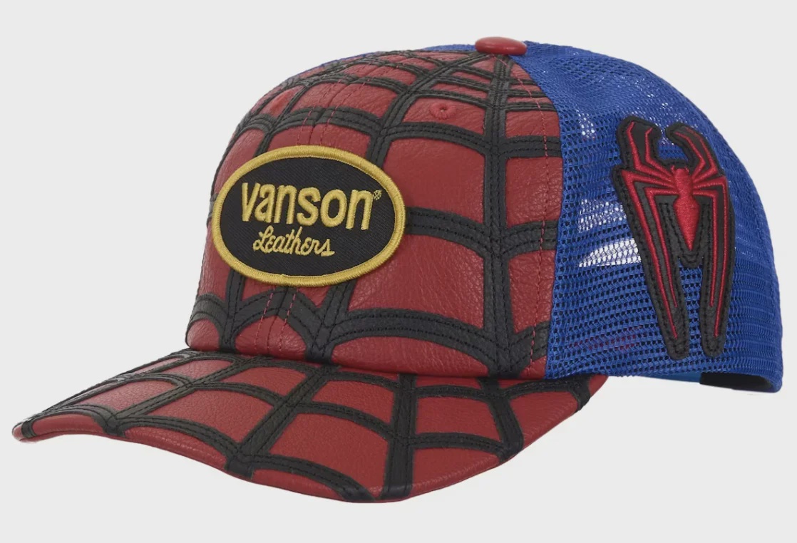 Supreme Supreme Vanson Leathers Spider-Man Mesh Back 6-Panel Hat Red - Size One Size