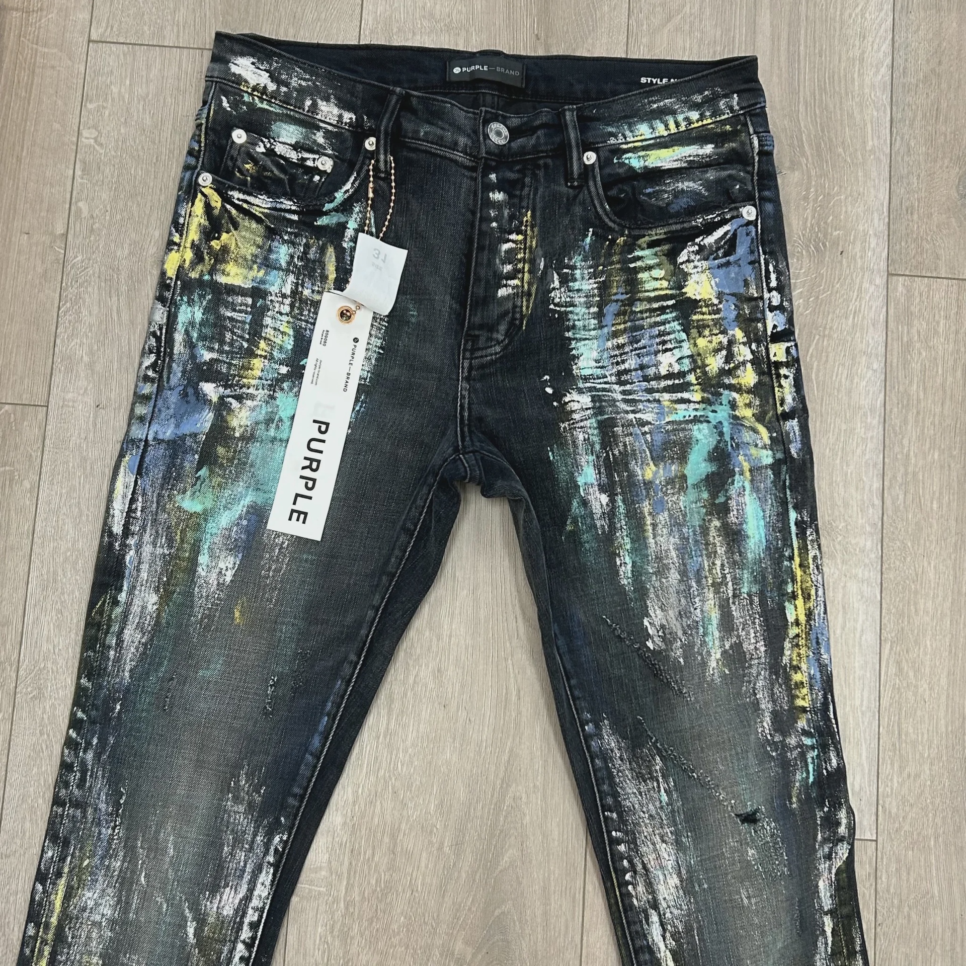 Purple Brand P001 'Iridescent Painter Black' Jeans • Pre-Owned [9017] - photo 4