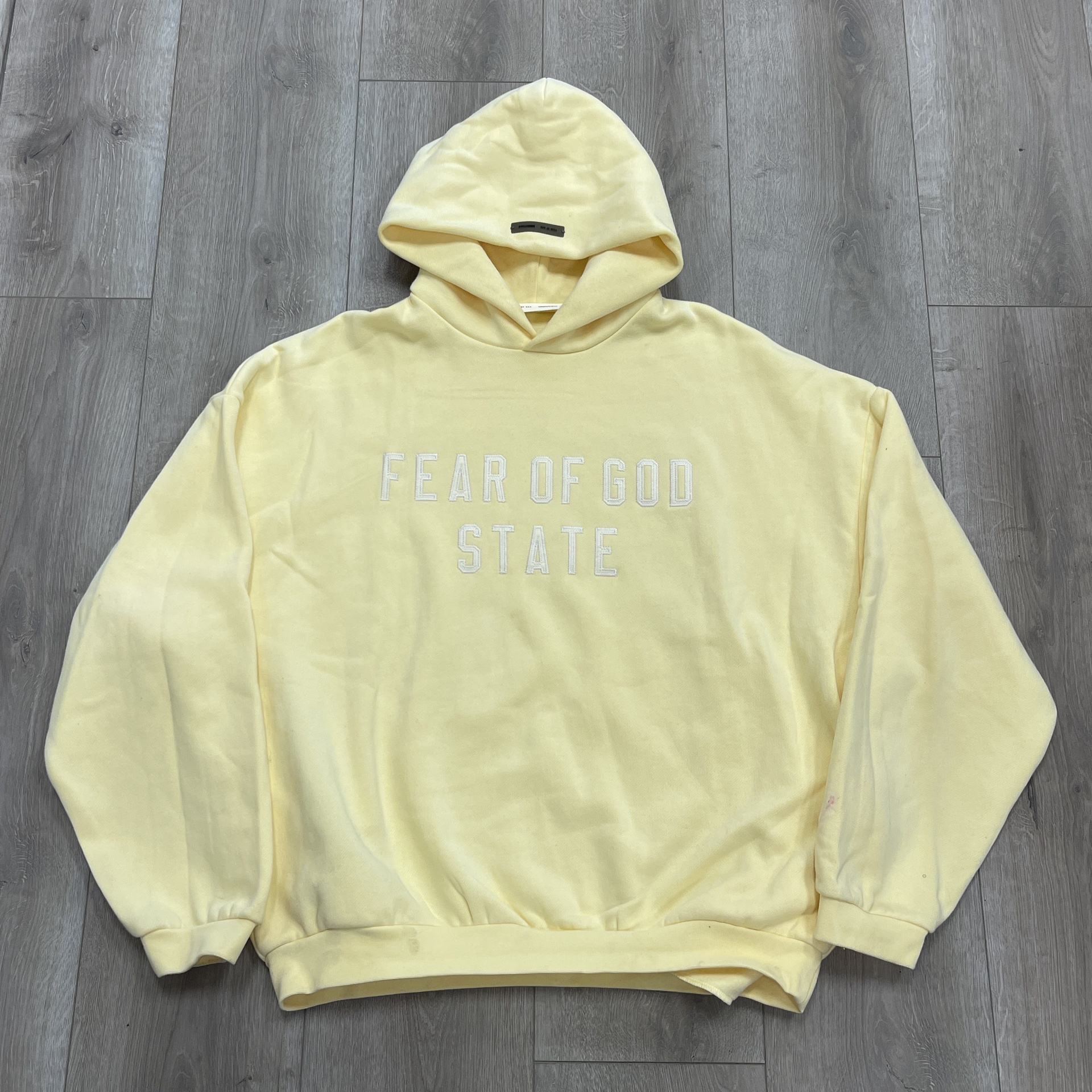 Fear of God ESSENTIALS Garden Yellow '90s Fit Fleece Hoodie - Pre-Owned