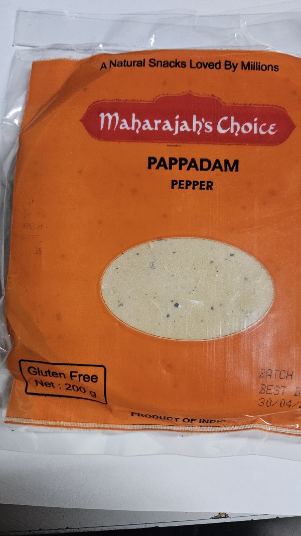 Maharajah's Papadam Pepper 200g
