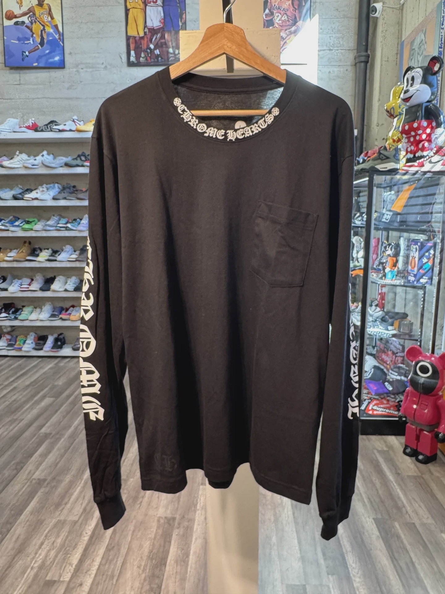Chrome Hearts Chrome Hearts Neck Logo Pocket L/S T-Shirt Black - Size L