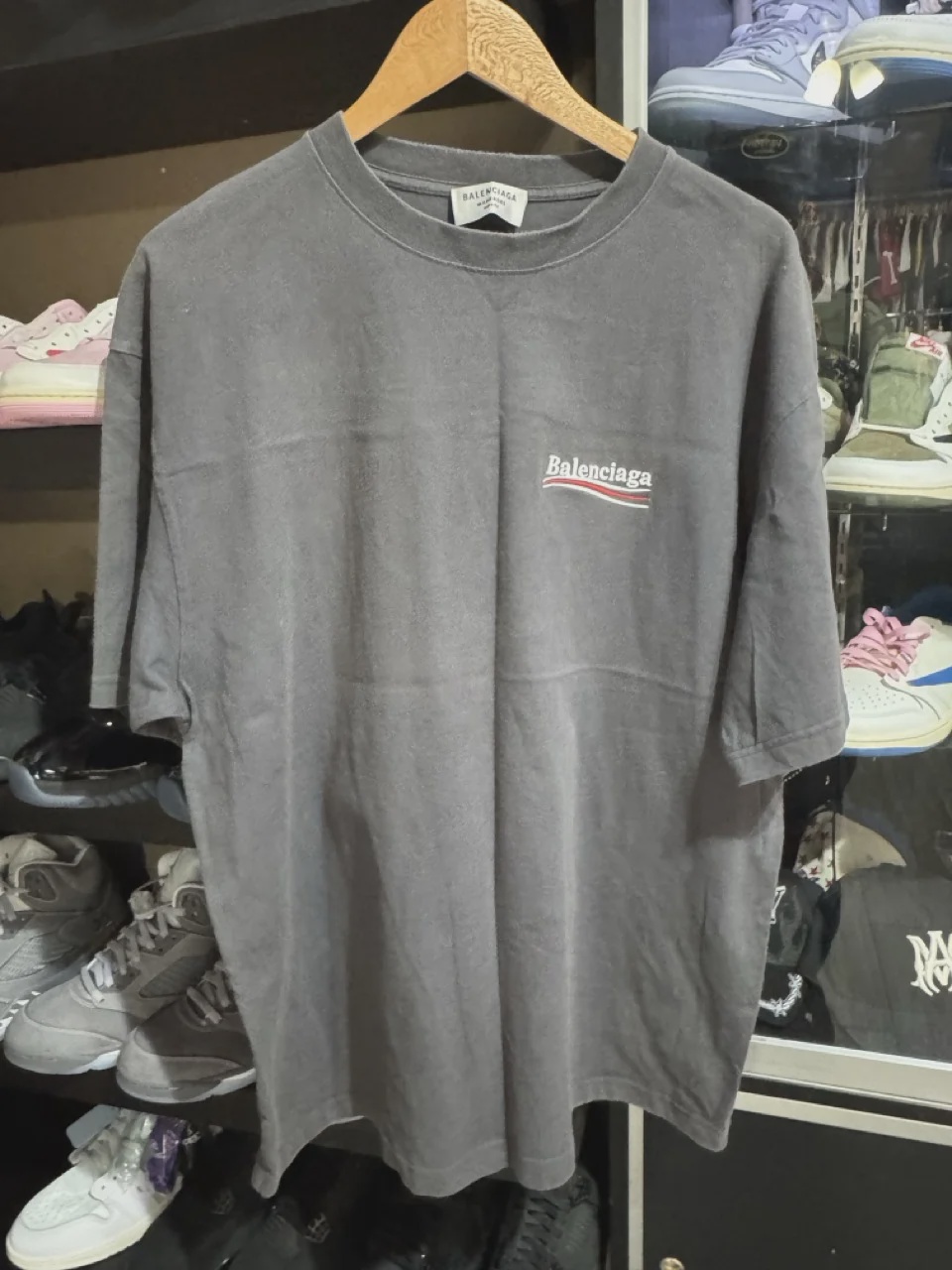 Balenciaga Balenciaga Campaign Grey Tee - Size L