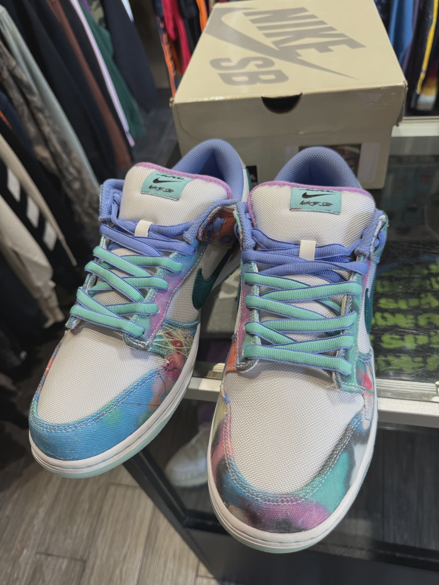 Nike SB Dunk Low Futura Laboratories Bleached Aqua • Pre-Owned [7480] - photo 3