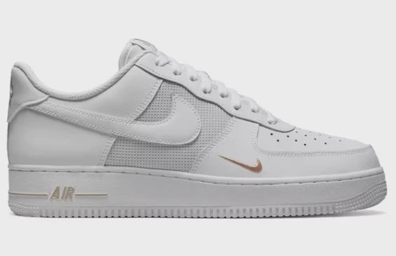 Nike Air Force 1 Low White Desert Khaki Mini Swoosh • Brand New [5121]