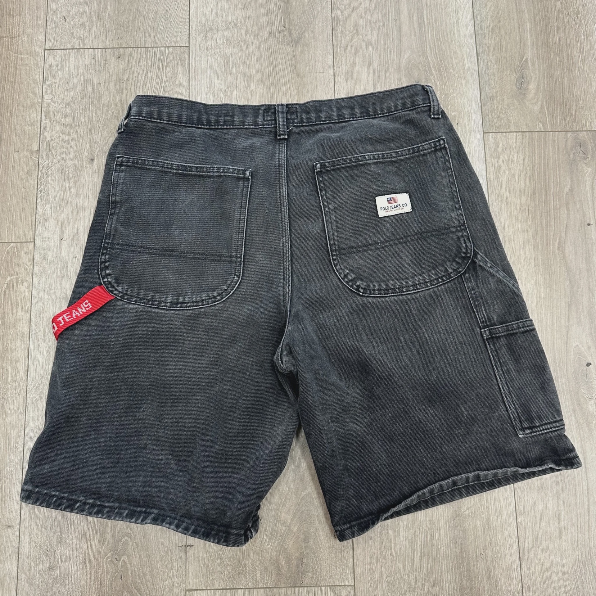 vintage Polo Jeans Co. Ralph Lauren black carpenter denim shorts • Pre-Owned [7273] - photo 6