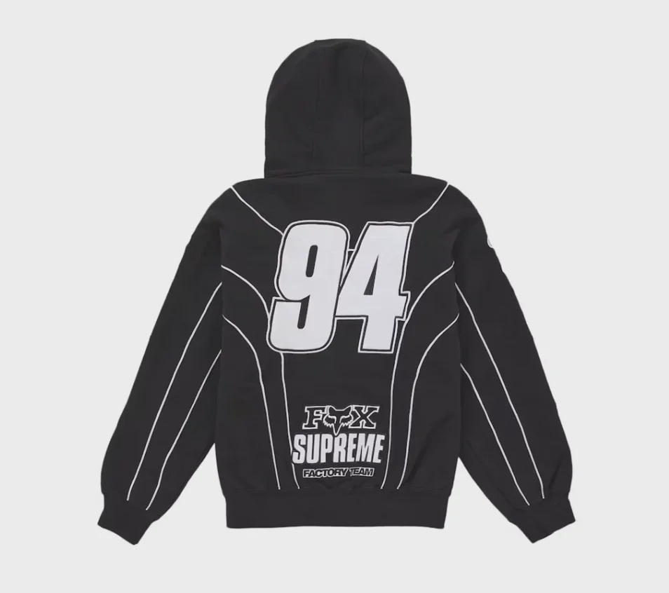 Supreme Fox Racing Zip Up Hooded Sweatshirt Black  • Brand New [2523] - photo 2