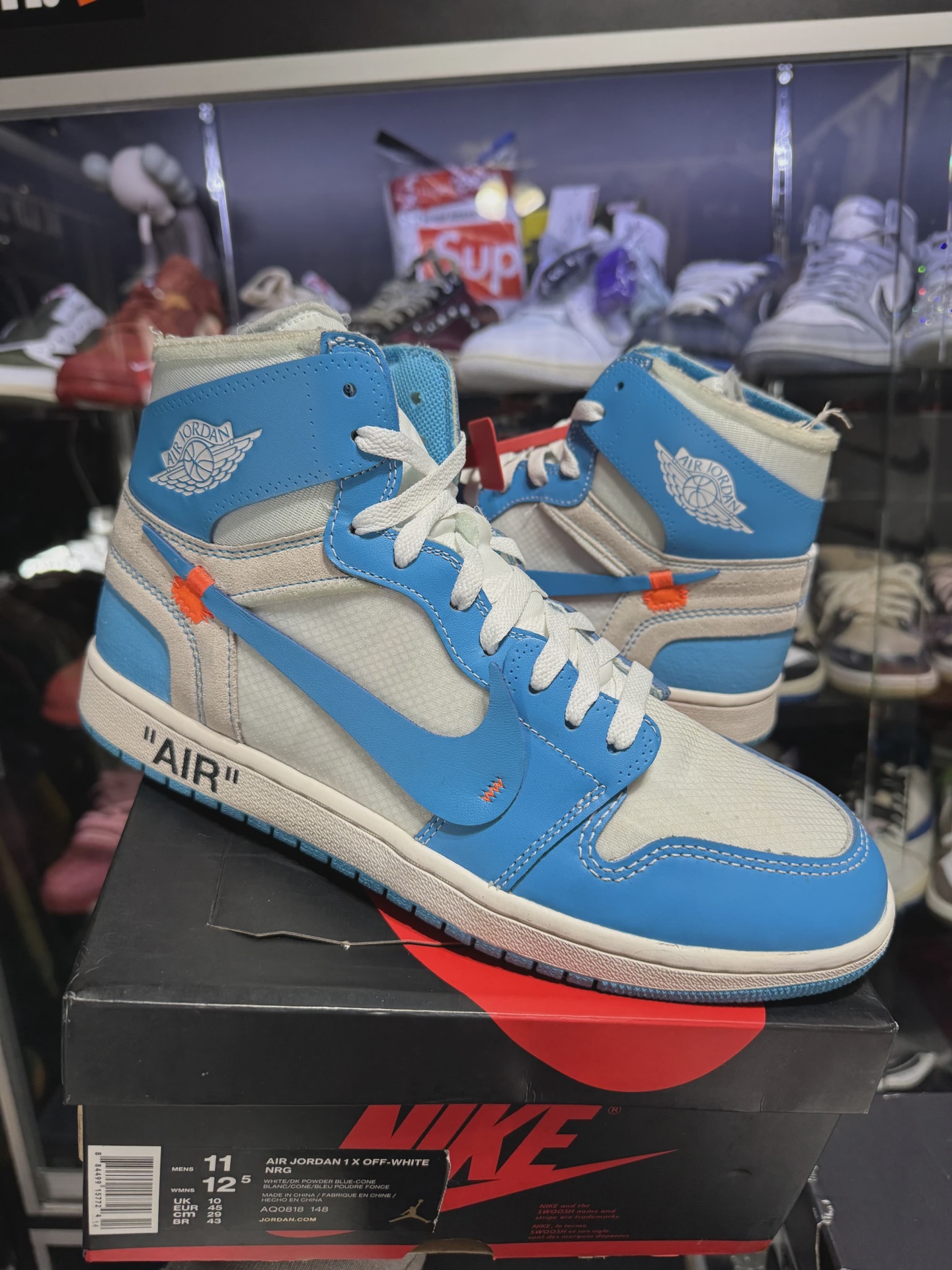 Jordan 1 Retro High Off-White University Blue • Pre-Owned [7173]