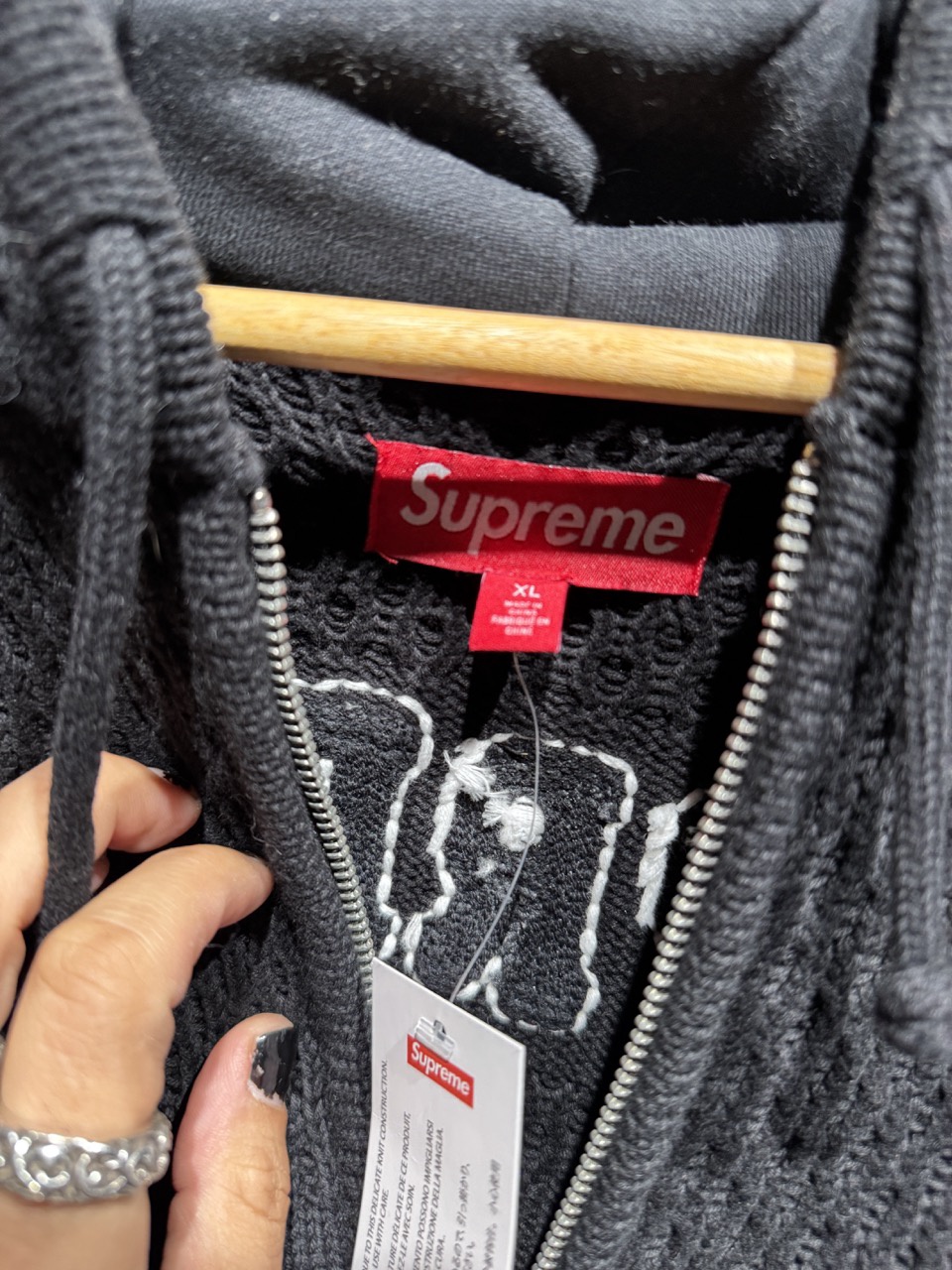 Supreme Sport Zip Up Hooded Sweater (FW25) Black • Brand New 4