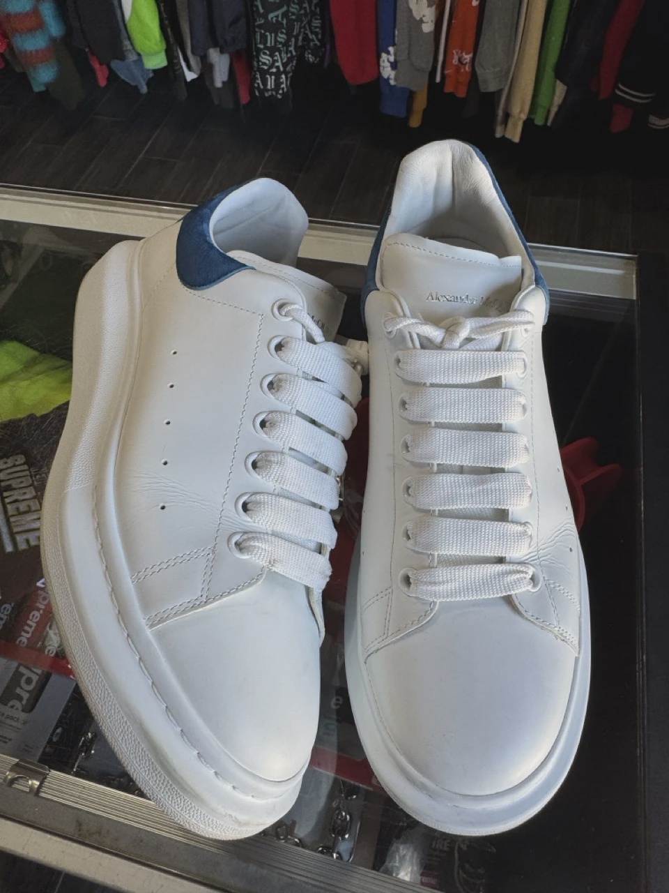 Alexander McQueen White Blue • Pre-Owned [8188]