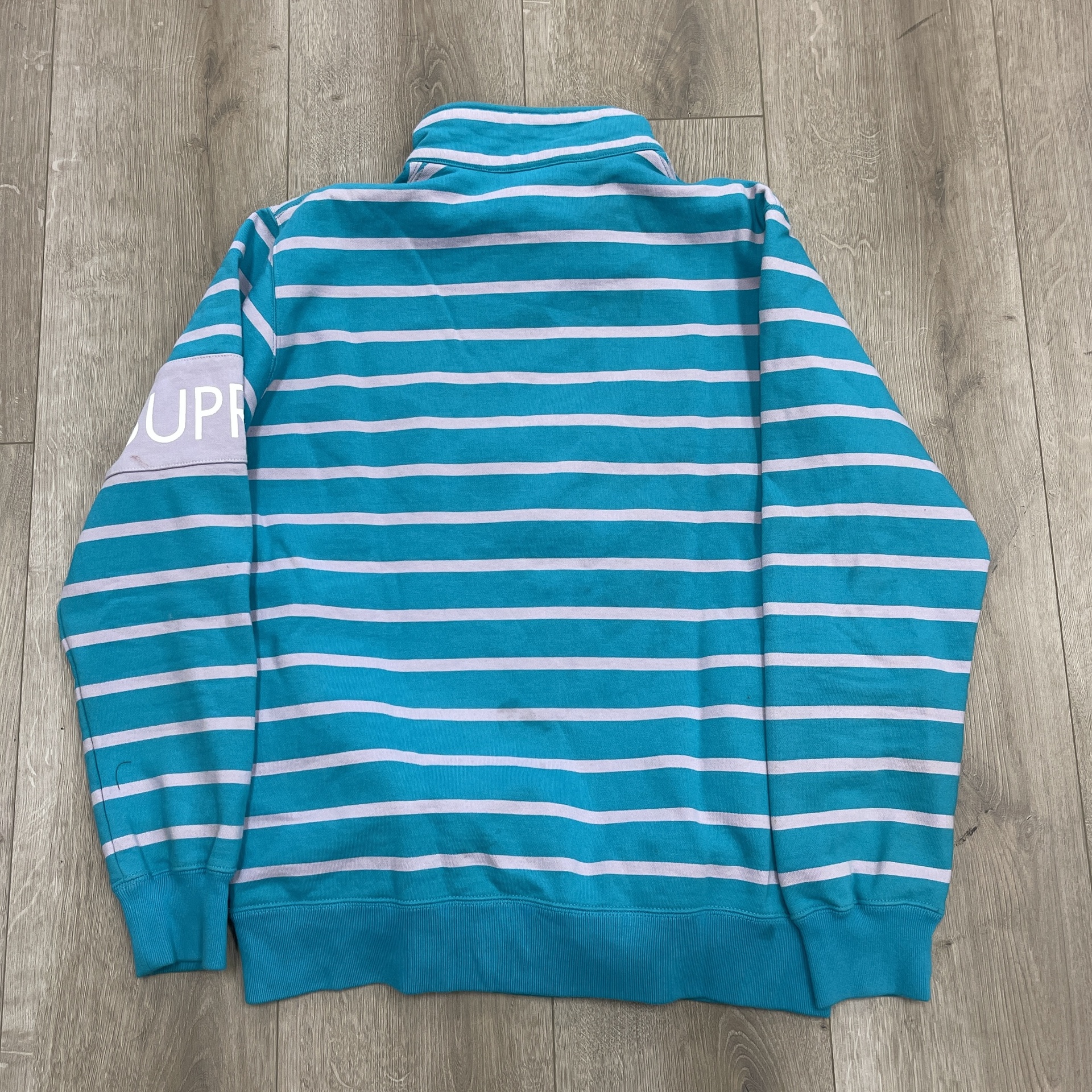 Supreme Striped Half Zip Sweater Teal/Light Purple FW16 - Pre-Owned 4