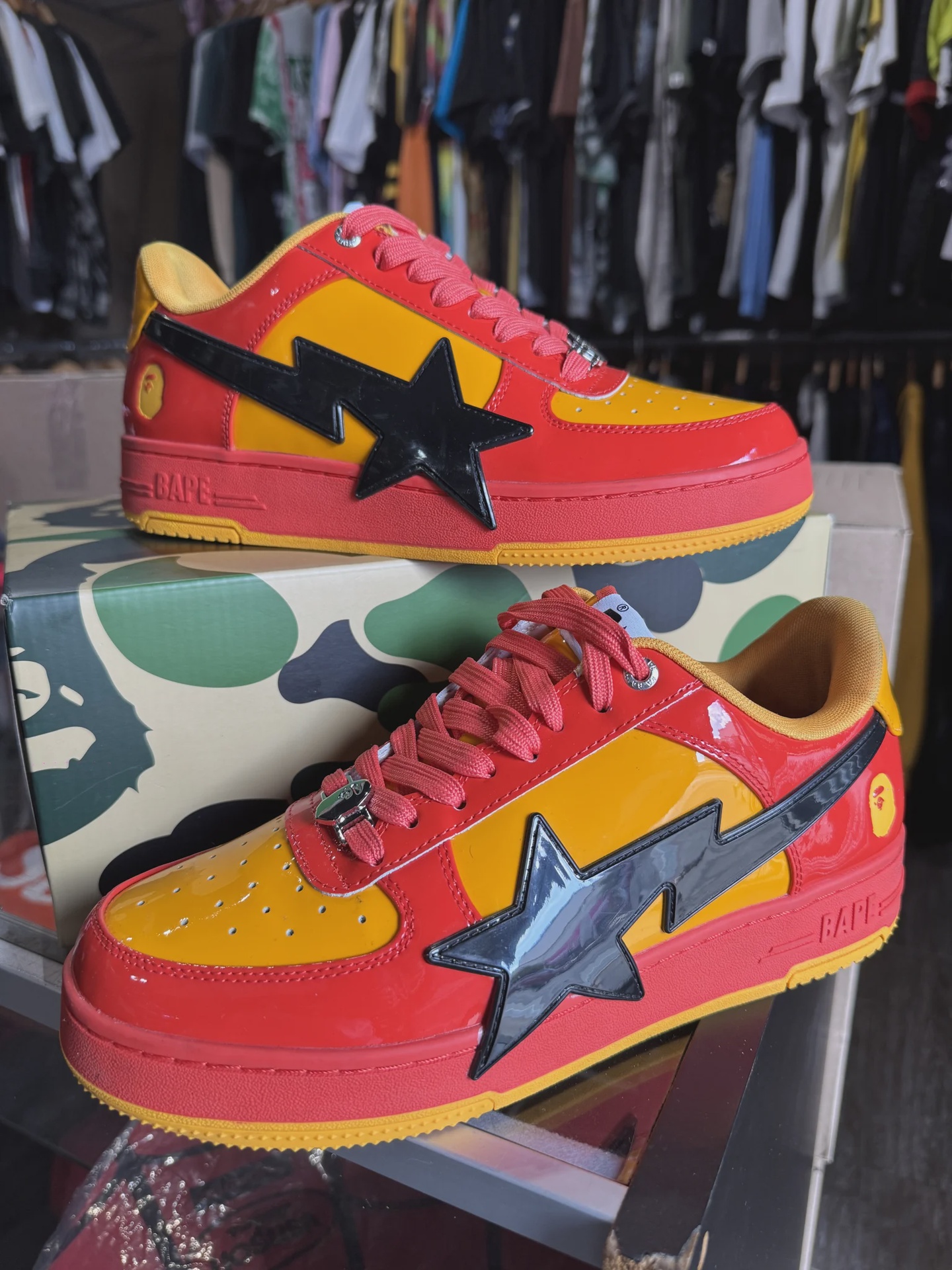 BAPE Bape Sta M2 Red Orange - Size US M 9