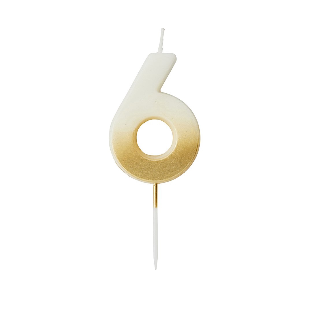 Hootyballoo - Gold Ombre Number Candle