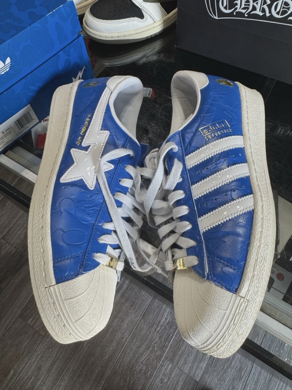 adidas Superstar Vintage Bape Blue White • Pre-Owned [2122]