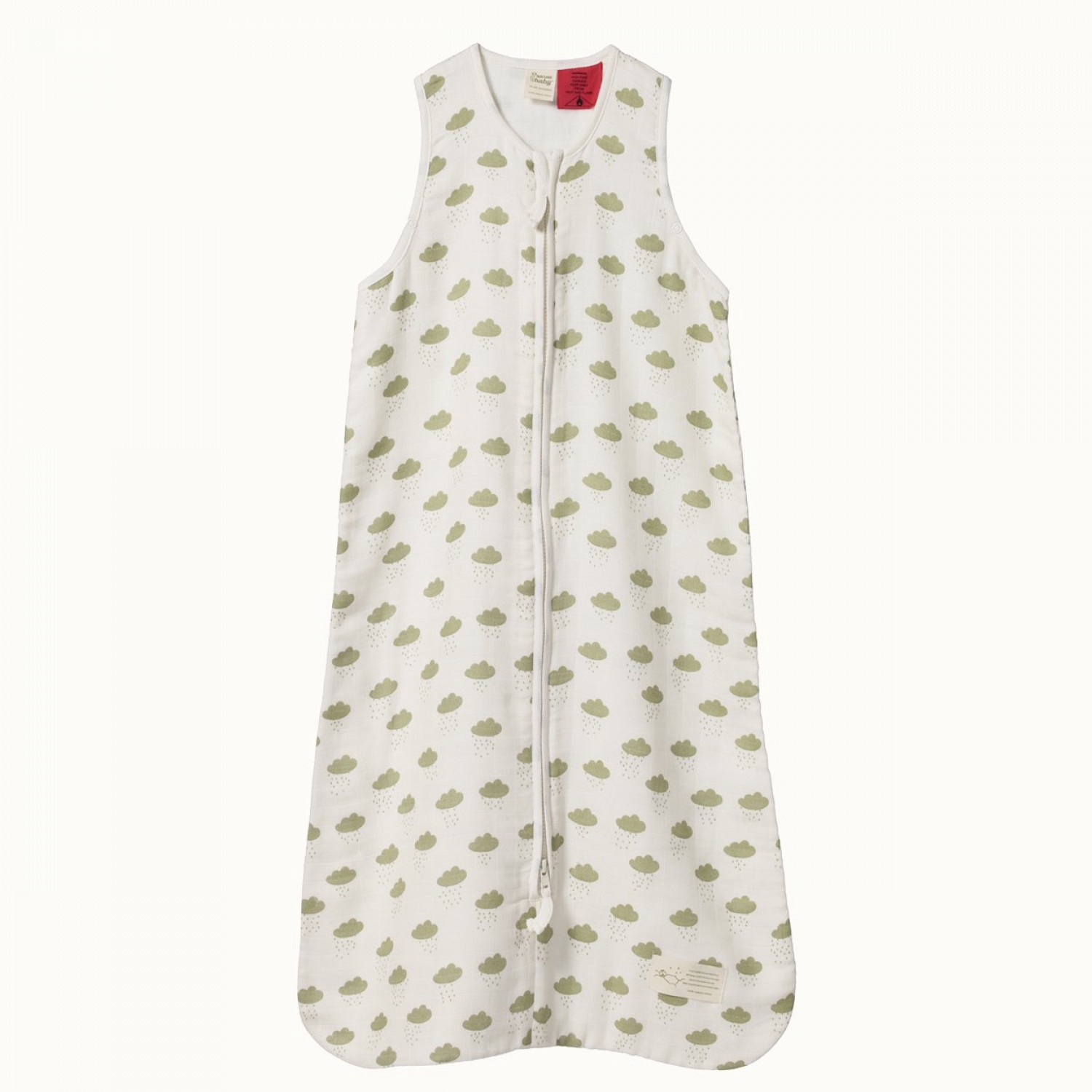 MUSLIN SLEEPING BAG - RAIN CLOUD TEA PRINT