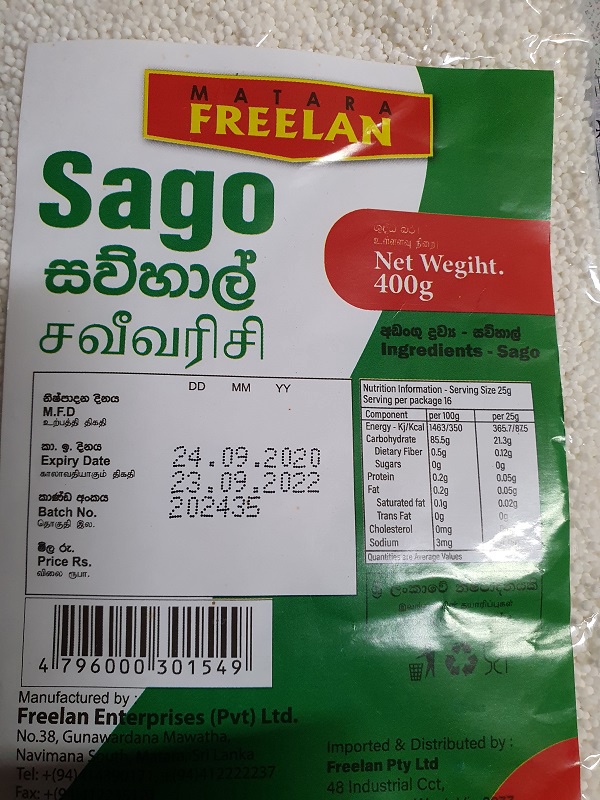 Freelan Sago 400g