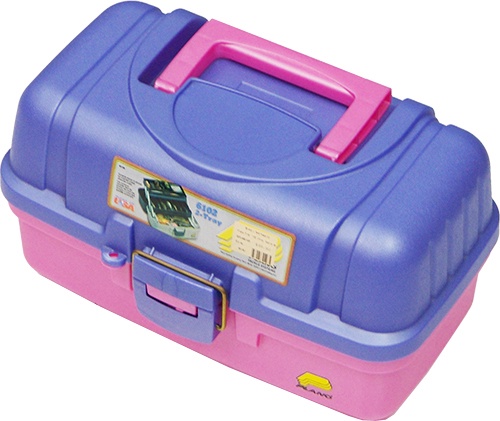 Plano 6102 Two Tray Tackle Box Purple over Pink