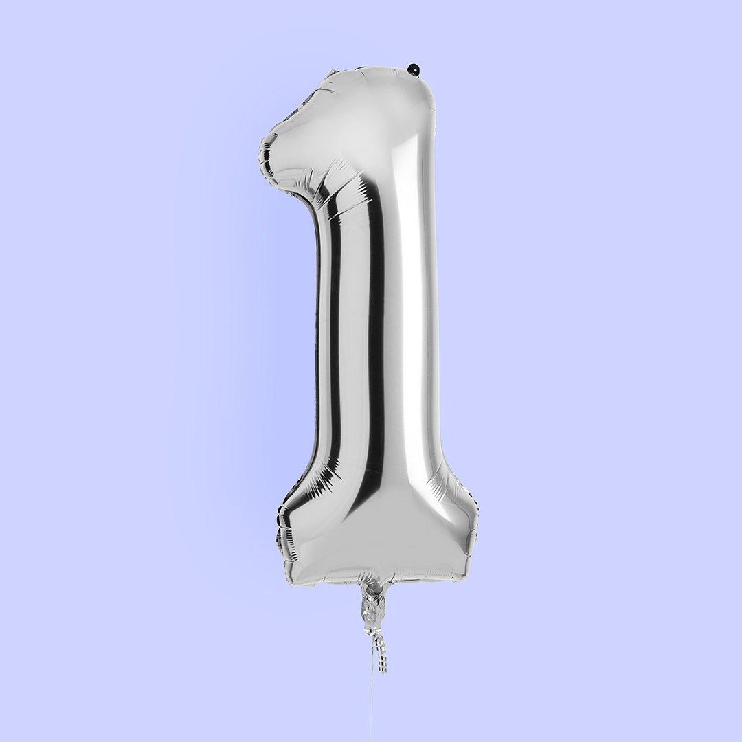 Hootyballoo - Silver Number Foil 34" Balloon