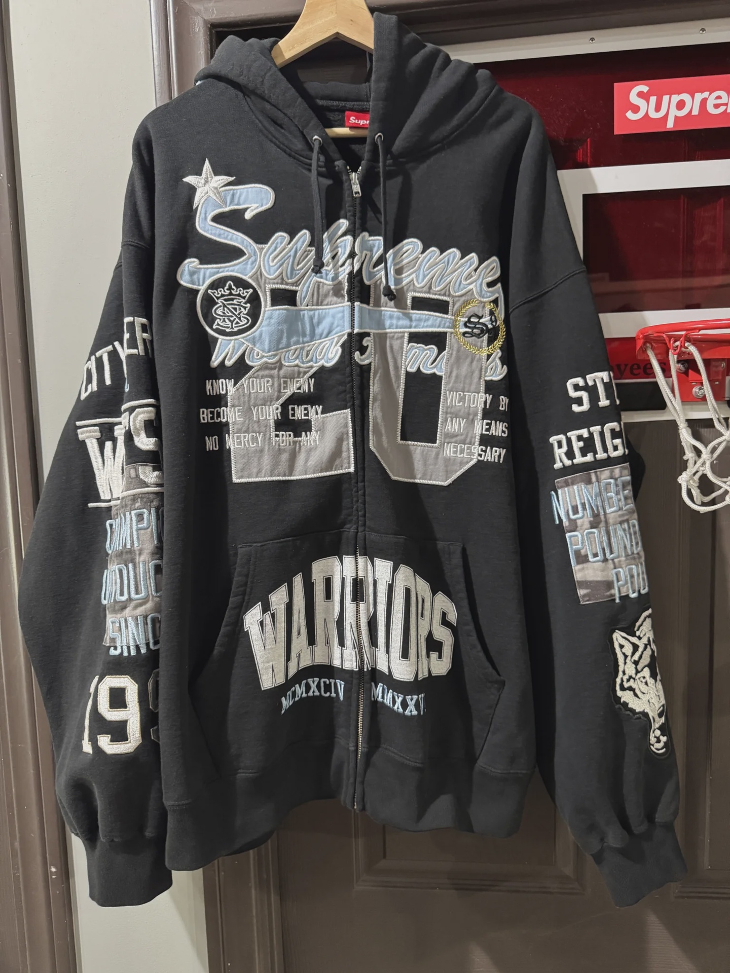 Supreme Supreme Warriors Zip Up Hoodie - Size XXL